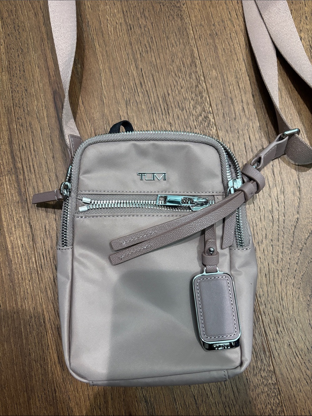 Tumi Small Crossbody Belt Bag in Taupe